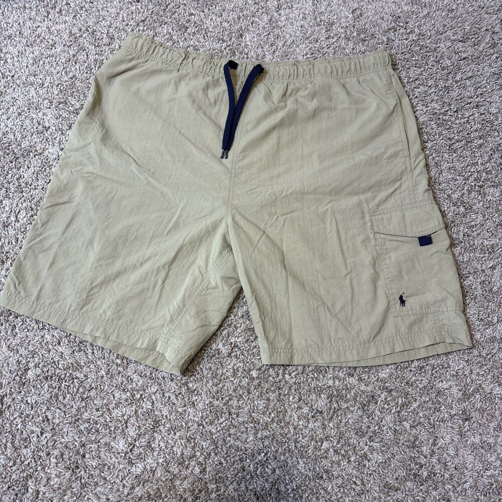 Polo Ralph Lauren Swim Trunks Mens XXL Tan Cargo Board Shorts Lined Beach Surf
